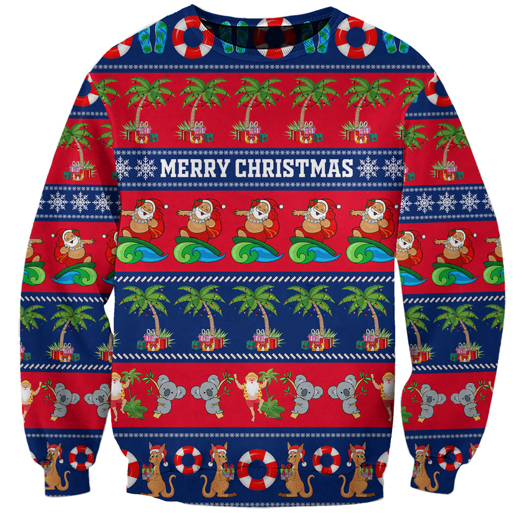 personalised-australia-christmas-sweatshirt-aussie-santa-claus-beach-xmas-vibes