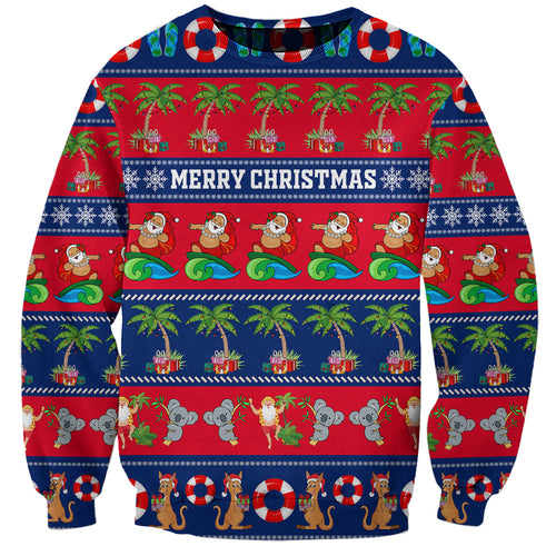 personalised-australia-christmas-sweatshirt-aussie-santa-claus-beach-xmas-vibes
