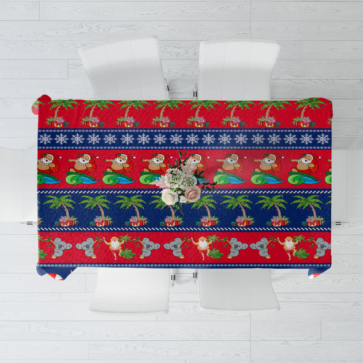 personalised-australia-christmas-tablecloth-aussie-santa-claus-beach-xmas-vibes