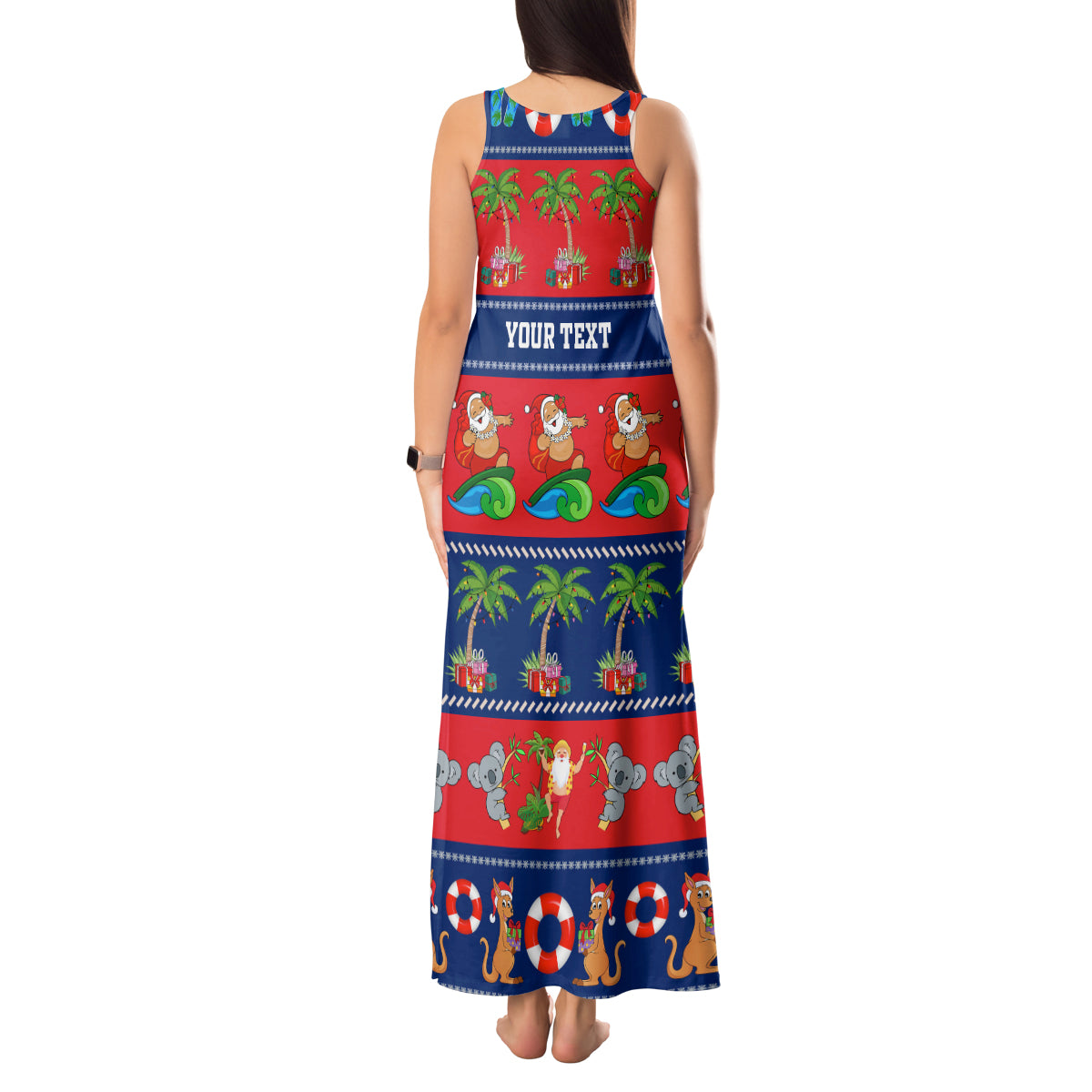 personalised-australia-christmas-tank-maxi-dress-aussie-santa-claus-beach-xmas-vibes