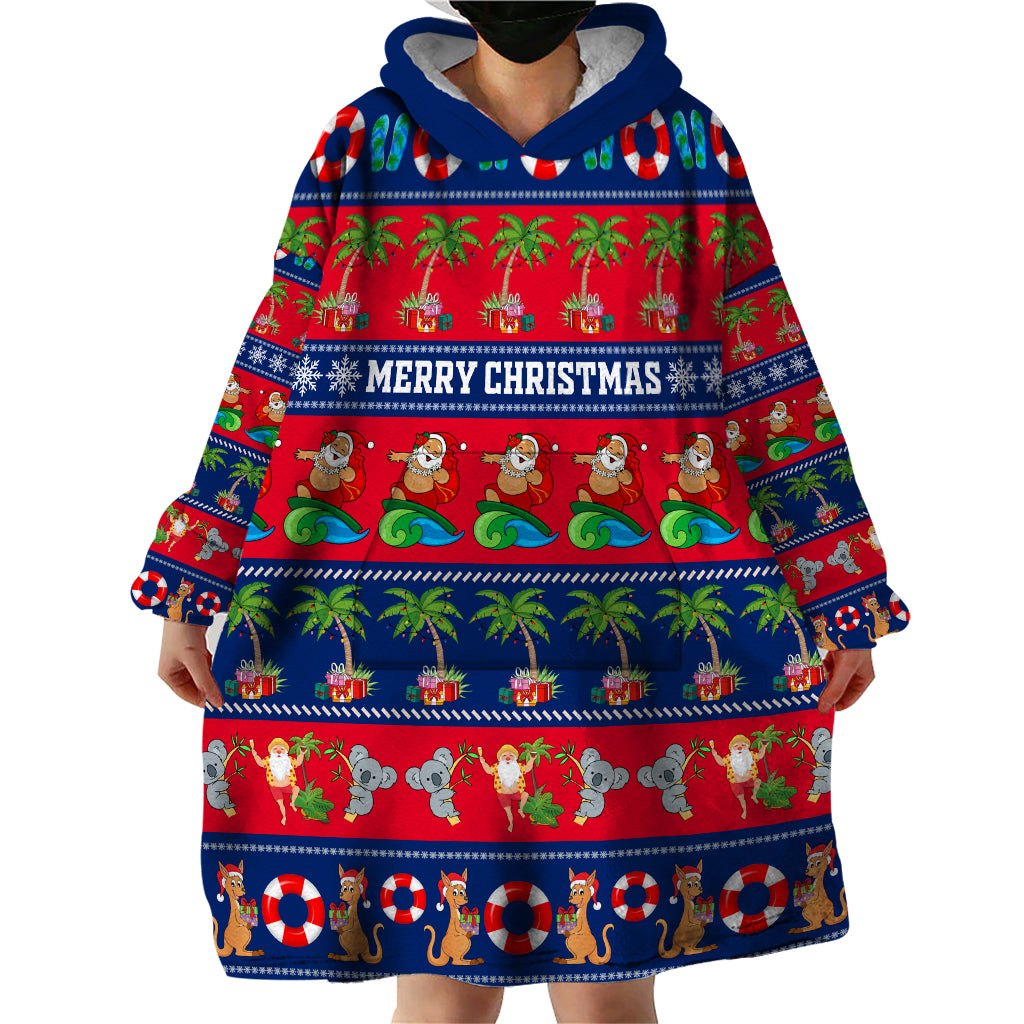 personalised-australia-christmas-wearable-blanket-hoodie-aussie-santa-claus-beach-xmas-vibes
