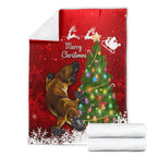 personalised-australia-christmas-blanket-aussie-platypus-xmas-vibes