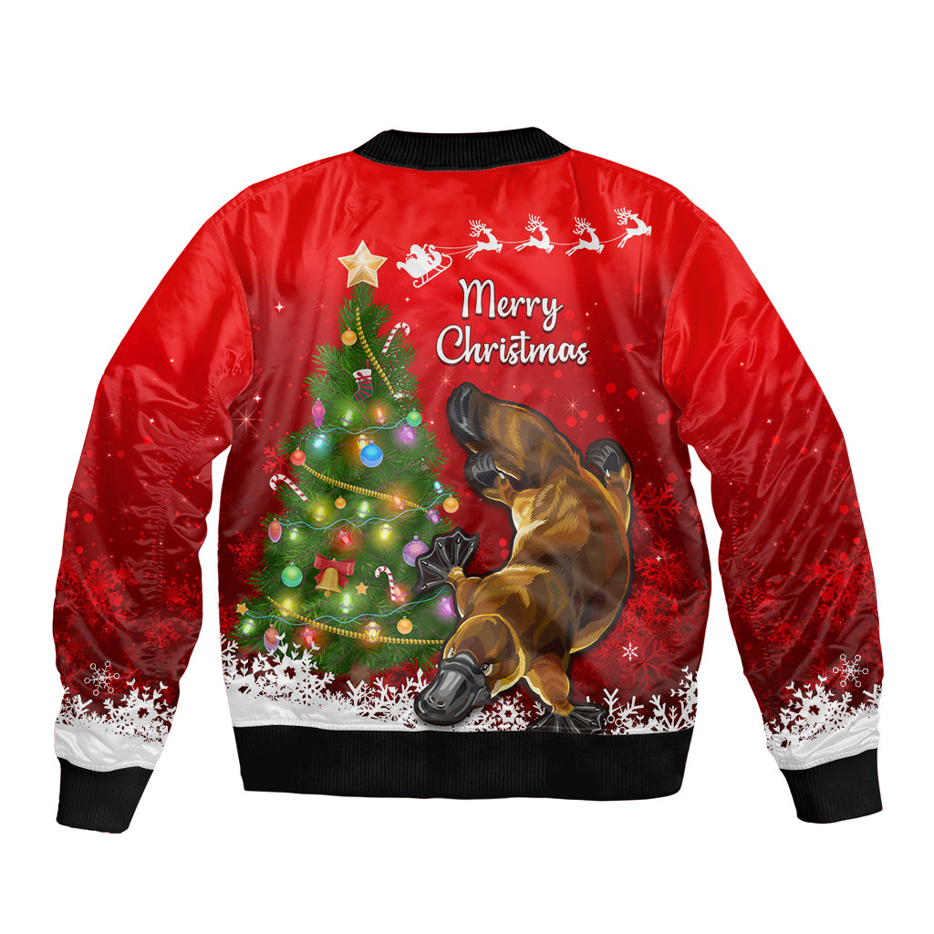personalised-australia-christmas-bomber-jacket-aussie-platypus-xmas-vibes