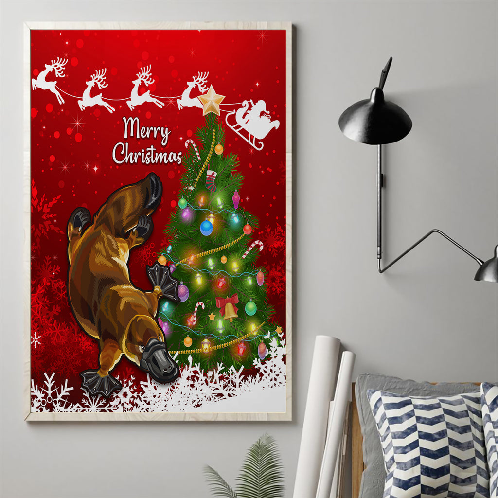 personalised-australia-christmas-canvas-wall-art-aussie-platypus-xmas-vibes