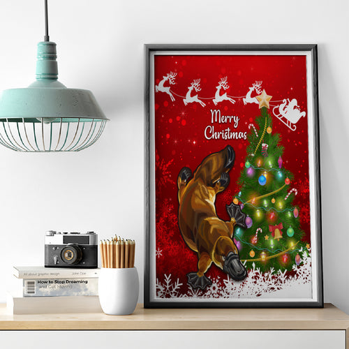 personalised-australia-christmas-canvas-wall-art-aussie-platypus-xmas-vibes