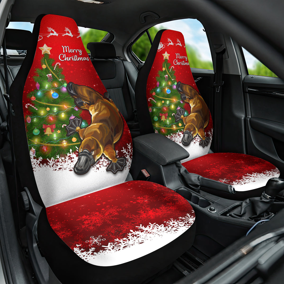 personalised-australia-christmas-car-seat-cover-aussie-platypus-xmas-vibes