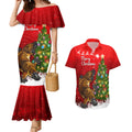personalised-australia-christmas-couples-matching-mermaid-dress-and-hawaiian-shirt-aussie-platypus-xmas-vibes