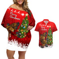 personalised-australia-christmas-couples-matching-off-shoulder-short-dress-and-hawaiian-shirt-aussie-platypus-xmas-vibes
