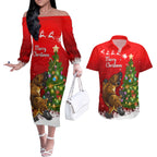 personalised-australia-christmas-couples-matching-off-the-shoulder-long-sleeve-dress-and-hawaiian-shirt-aussie-platypus-xmas-vibes