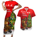 personalised-australia-christmas-couples-matching-short-sleeve-bodycon-dress-and-hawaiian-shirt-aussie-platypus-xmas-vibes