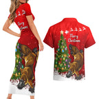 personalised-australia-christmas-couples-matching-short-sleeve-bodycon-dress-and-hawaiian-shirt-aussie-platypus-xmas-vibes