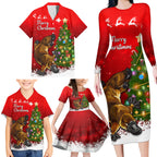 personalised-australia-christmas-family-matching-long-sleeve-bodycon-dress-and-hawaiian-shirt-aussie-platypus-xmas-vibes
