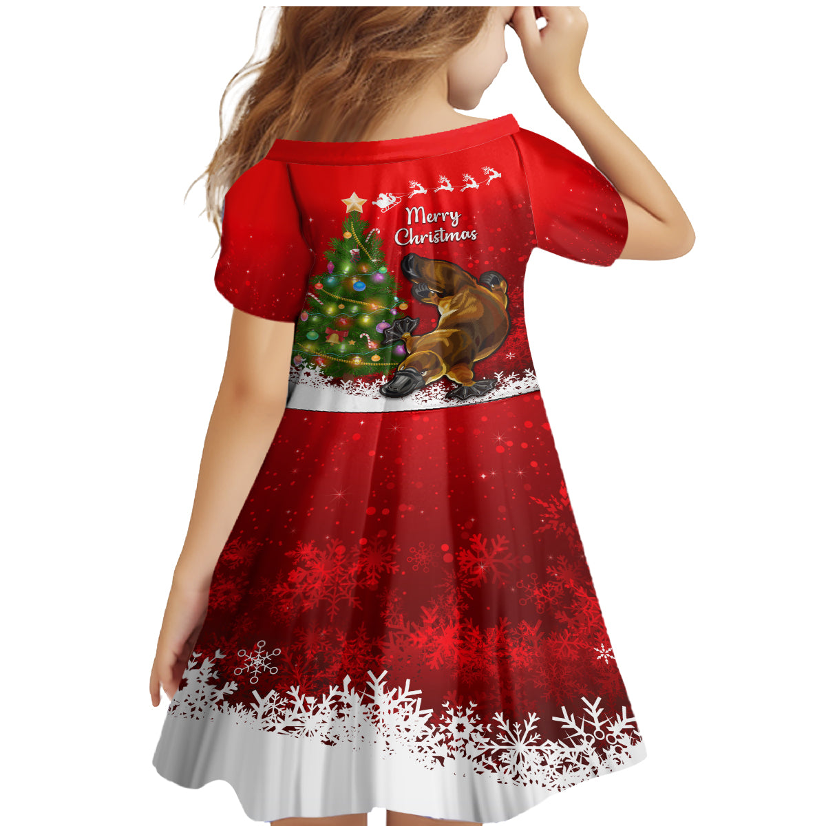 personalised-australia-christmas-family-matching-mermaid-dress-and-hawaiian-shirt-aussie-platypus-xmas-vibes