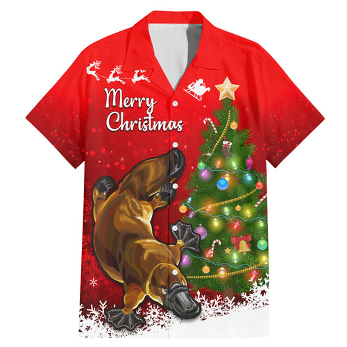 personalised-australia-christmas-family-matching-mermaid-dress-and-hawaiian-shirt-aussie-platypus-xmas-vibes