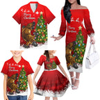 personalised-australia-christmas-family-matching-off-shoulder-long-sleeve-dress-and-hawaiian-shirt-aussie-platypus-xmas-vibes