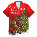personalised-australia-christmas-family-matching-puletasi-dress-and-hawaiian-shirt-aussie-platypus-xmas-vibes