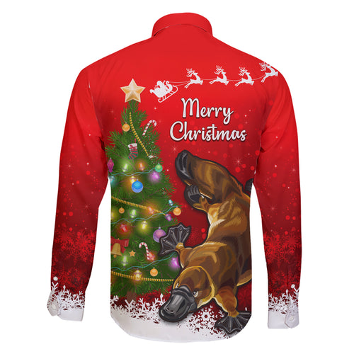 personalised-australia-christmas-family-matching-short-sleeve-bodycon-dress-and-hawaiian-shirt-aussie-platypus-xmas-vibes
