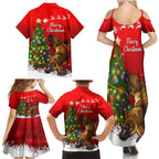 personalised-australia-christmas-family-matching-summer-maxi-dress-and-hawaiian-shirt-aussie-platypus-xmas-vibes