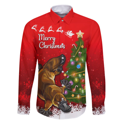 personalised-australia-christmas-family-matching-summer-maxi-dress-and-hawaiian-shirt-aussie-platypus-xmas-vibes