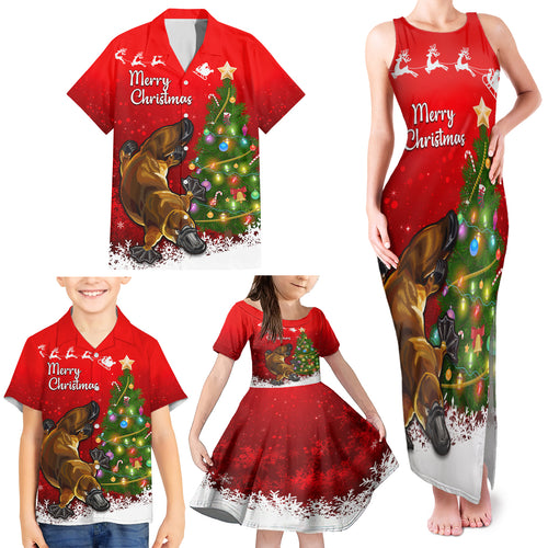 personalised-australia-christmas-family-matching-tank-maxi-dress-and-hawaiian-shirt-aussie-platypus-xmas-vibes