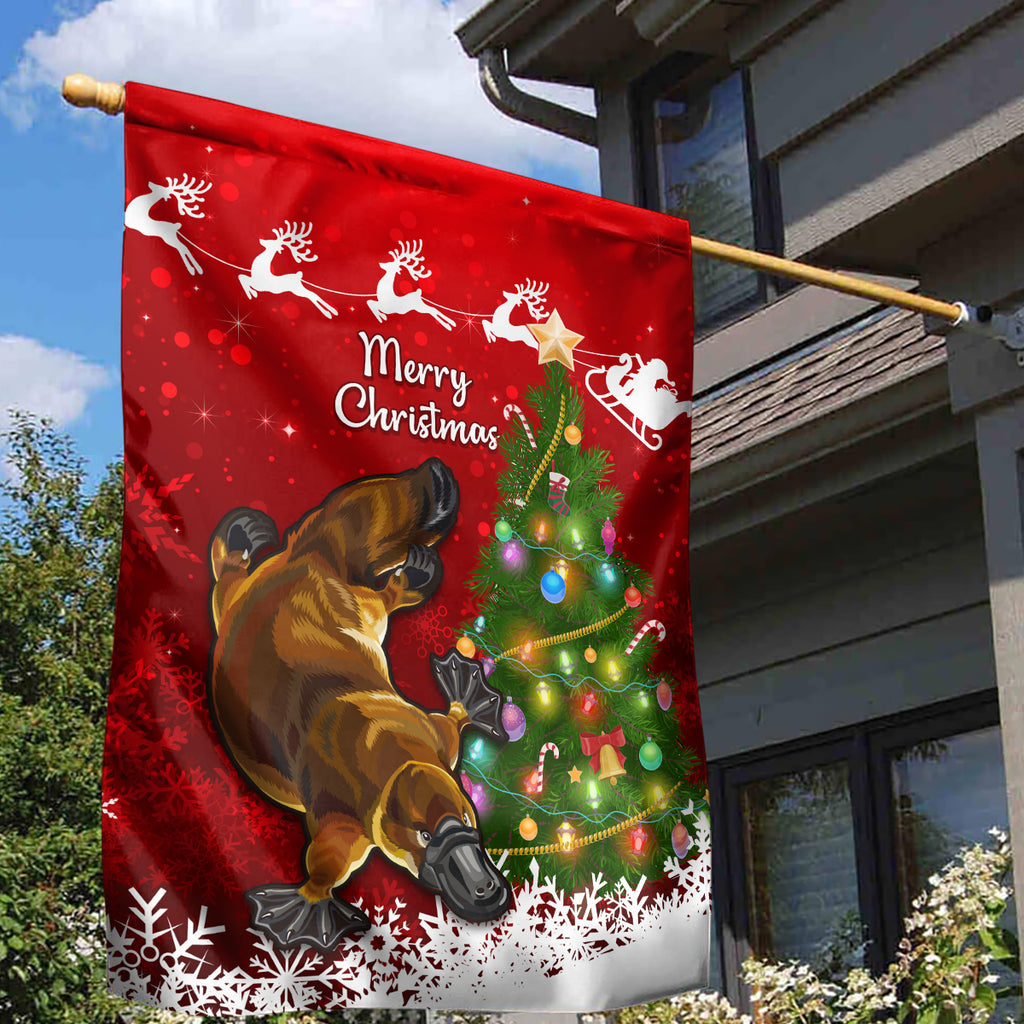 personalised-australia-christmas-garden-flag-aussie-platypus-xmas-vibes