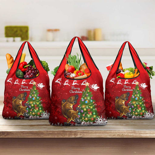 Australia Christmas Grocery Bag Aussie Platypus Xmas Vibes