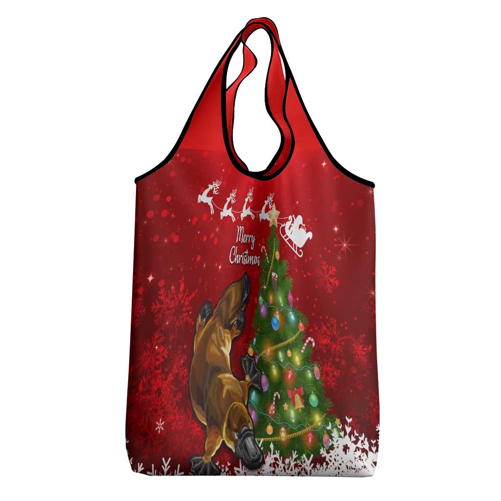 Australia Christmas Grocery Bag Aussie Platypus Xmas Vibes