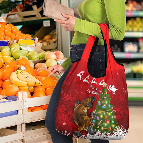 Australia Christmas Grocery Bag Aussie Platypus Xmas Vibes