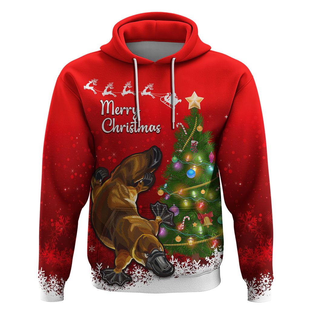 personalised-australia-christmas-hoodie-aussie-platypus-xmas-vibes
