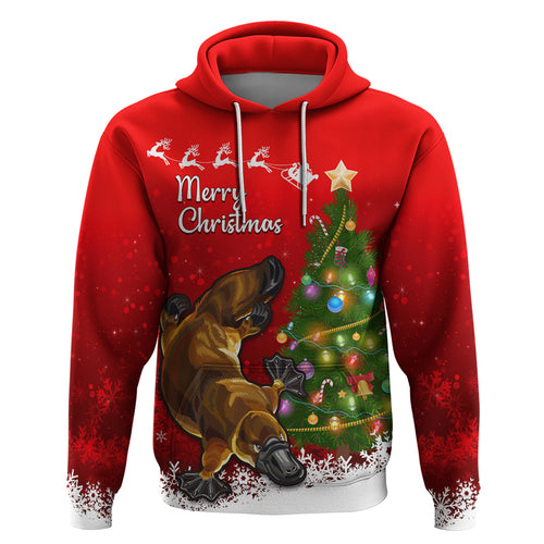 personalised-australia-christmas-hoodie-aussie-platypus-xmas-vibes