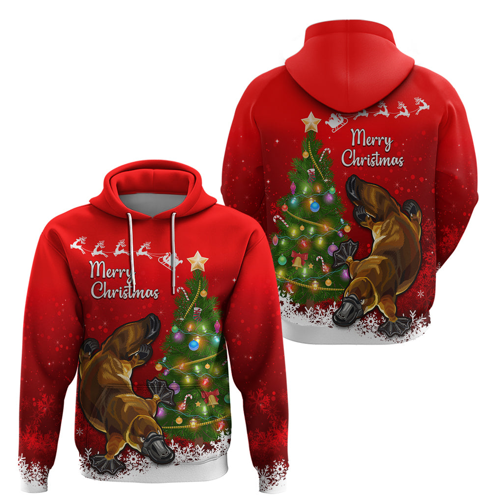 personalised-australia-christmas-hoodie-aussie-platypus-xmas-vibes
