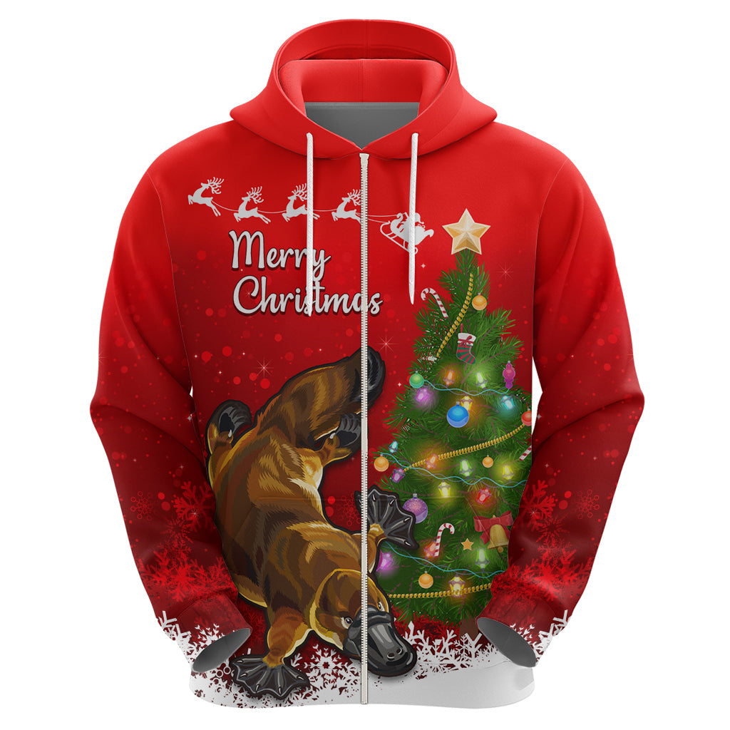 personalised-australia-christmas-hoodie-aussie-platypus-xmas-vibes