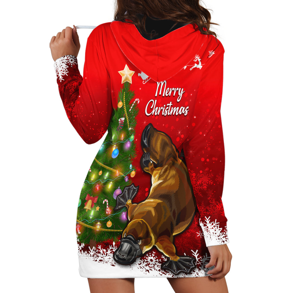 personalised-australia-christmas-hoodie-dress-aussie-platypus-xmas-vibes