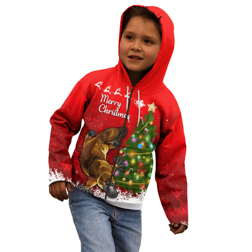 personalised-australia-christmas-kid-hoodie-aussie-platypus-xmas-vibes