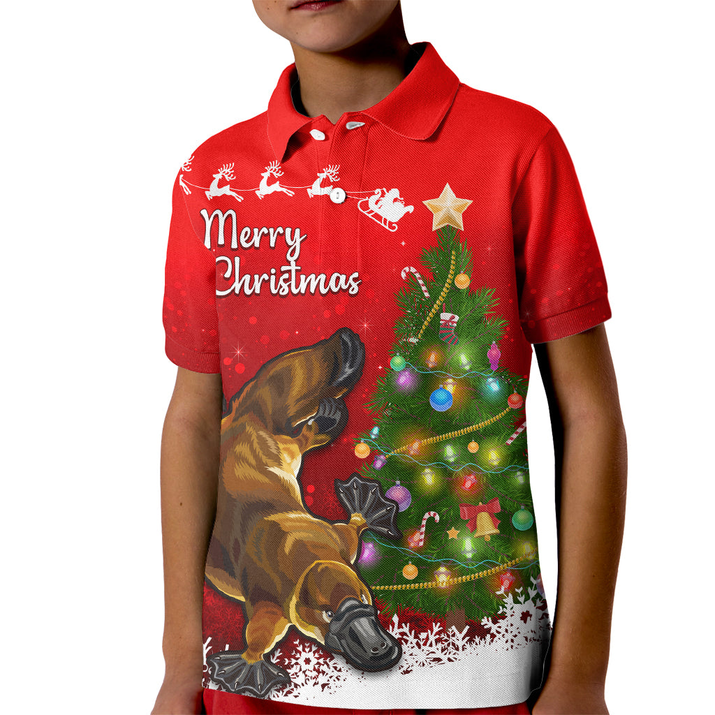 personalised-australia-christmas-kid-polo-shirt-aussie-platypus-xmas-vibes