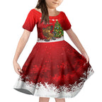 personalised-australia-christmas-kid-short-sleeve-dress-aussie-platypus-xmas-vibes