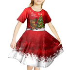 personalised-australia-christmas-kid-short-sleeve-dress-aussie-platypus-xmas-vibes