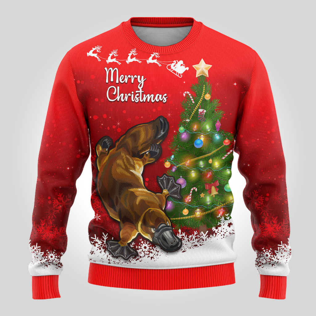 personalised-australia-christmas-ugly-christmas-sweater-aussie-platypus-xmas-vibes