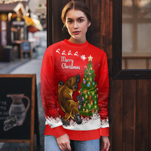 personalised-australia-christmas-ugly-christmas-sweater-aussie-platypus-xmas-vibes