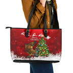 personalised-australia-christmas-leather-tote-bag-aussie-platypus-xmas-vibes