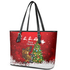 personalised-australia-christmas-leather-tote-bag-aussie-platypus-xmas-vibes