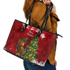 personalised-australia-christmas-leather-tote-bag-aussie-platypus-xmas-vibes
