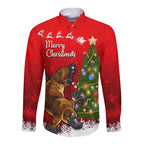 personalised-australia-christmas-long-sleeve-button-shirt-aussie-platypus-xmas-vibes