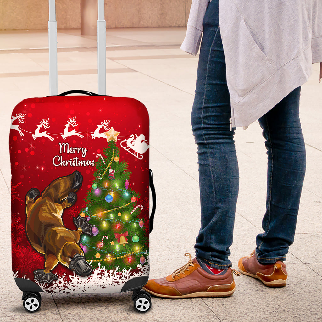 personalised-australia-christmas-luggage-cover-aussie-platypus-xmas-vibes