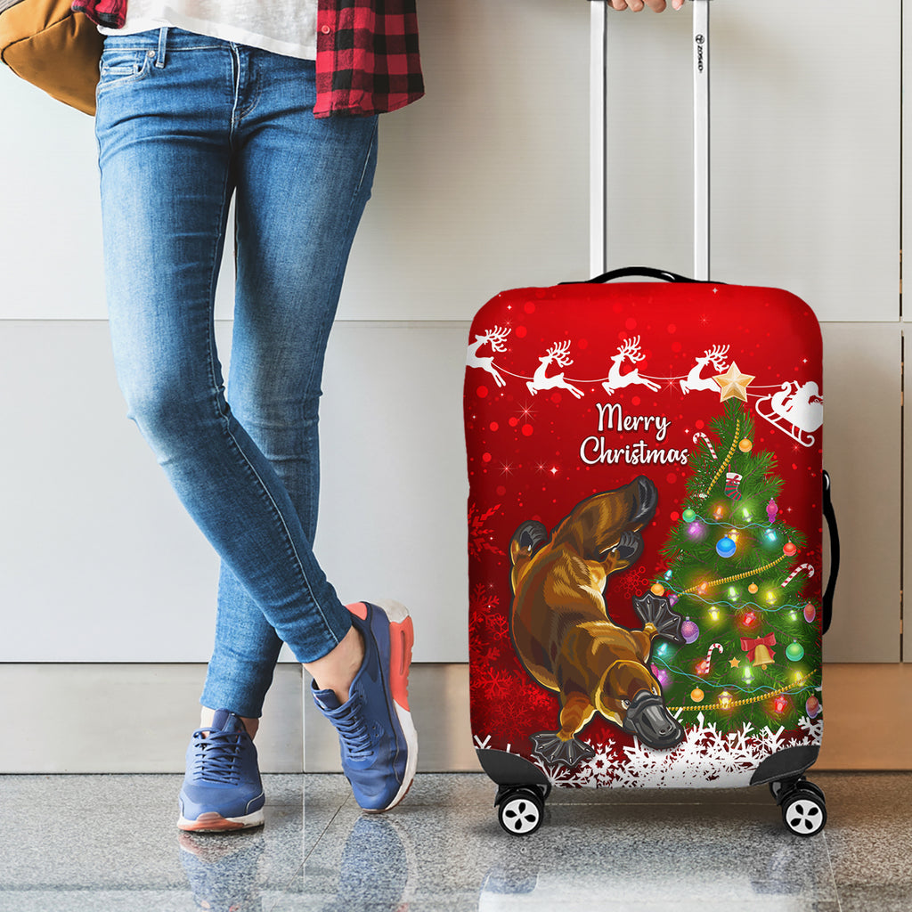 personalised-australia-christmas-luggage-cover-aussie-platypus-xmas-vibes