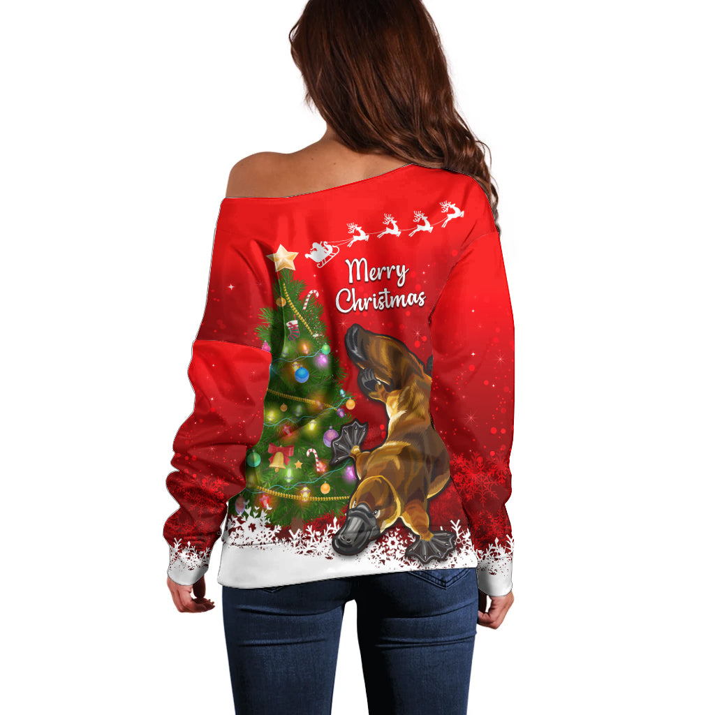 personalised-australia-christmas-off-shoulder-sweater-aussie-platypus-xmas-vibes