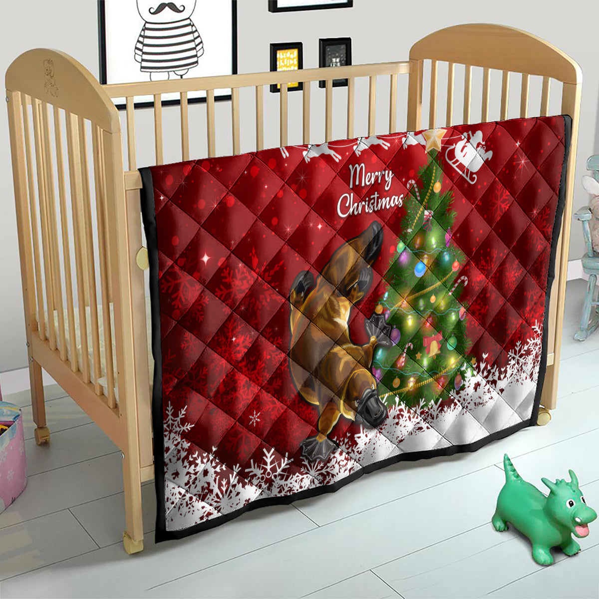 personalised-australia-christmas-quilt-aussie-platypus-xmas-vibes