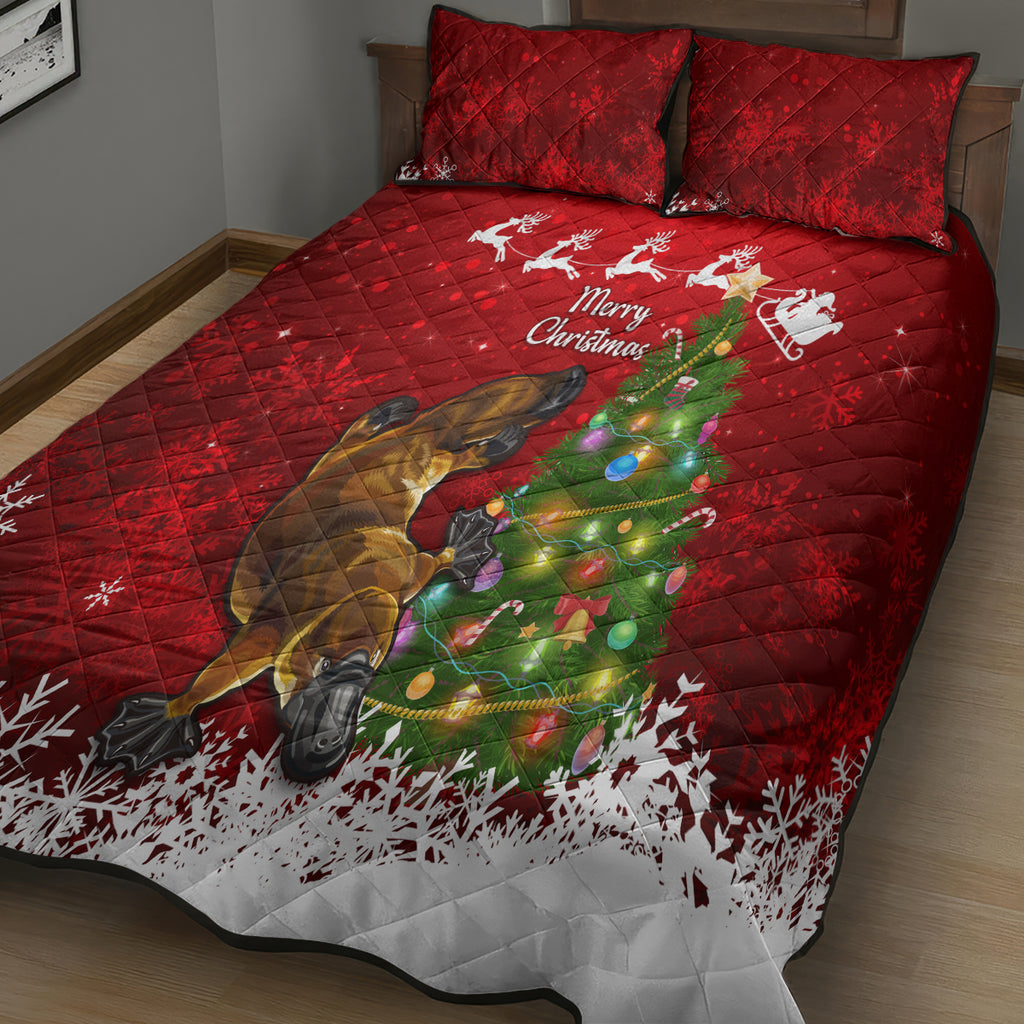 personalised-australia-christmas-quilt-bed-set-aussie-platypus-xmas-vibes