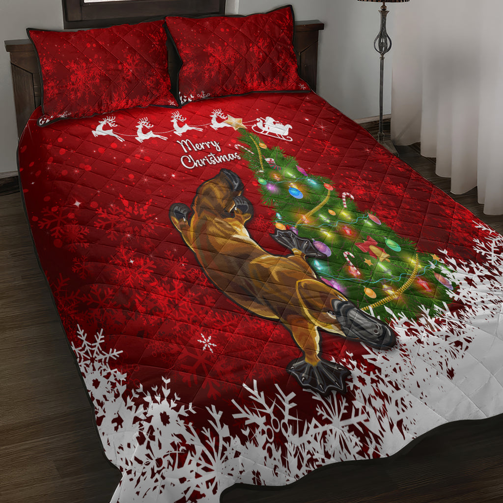 personalised-australia-christmas-quilt-bed-set-aussie-platypus-xmas-vibes