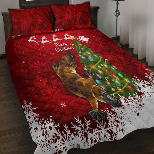 personalised-australia-christmas-quilt-bed-set-aussie-platypus-xmas-vibes